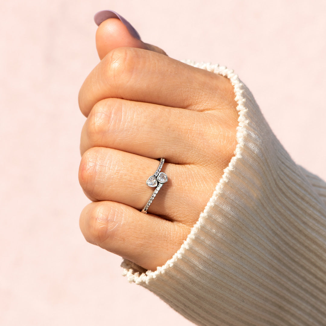 Promise Ring For Daughter Two Heart Ring