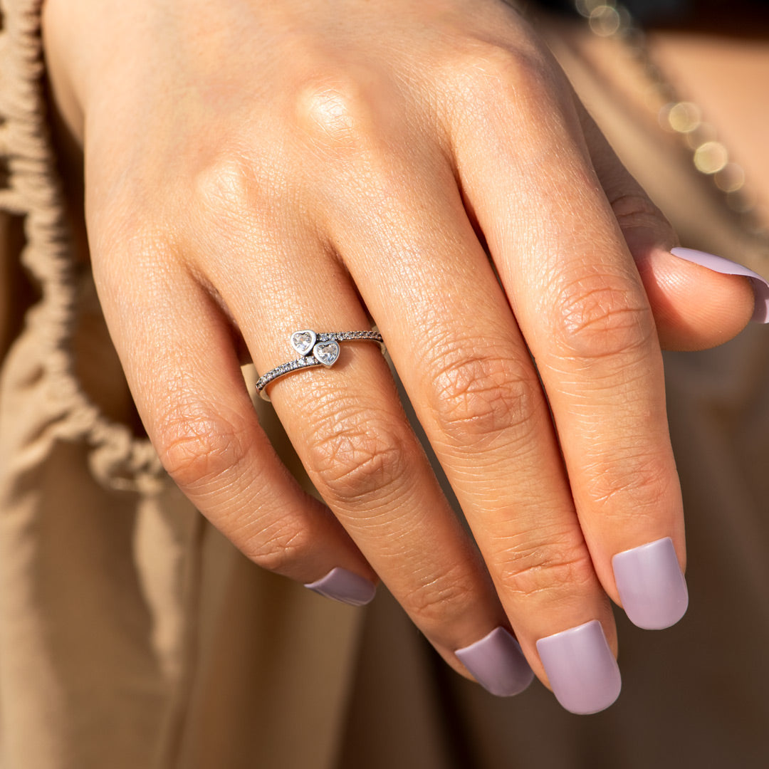 Promise Ring For Daughter Two Heart Ring