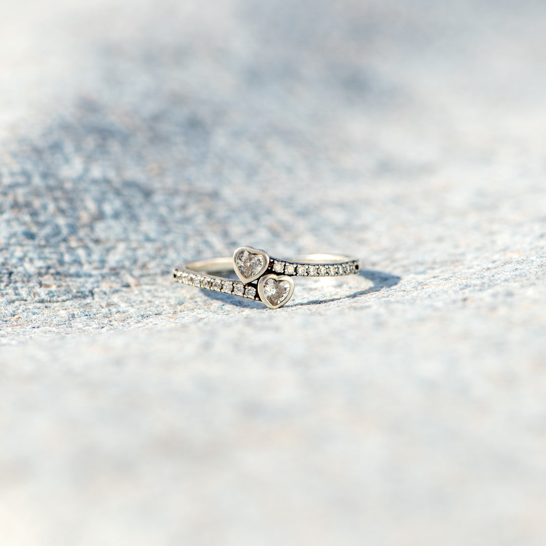 Promise Ring For Daughter Two Heart Ring