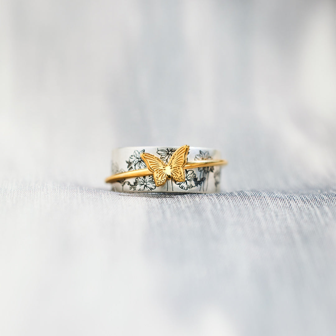 Spinning Butterfly Anxiety Fidget Ring