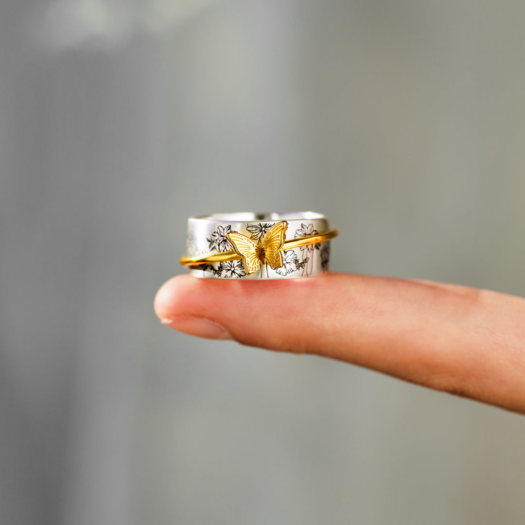 Spinning Butterfly Anxiety Fidget Ring