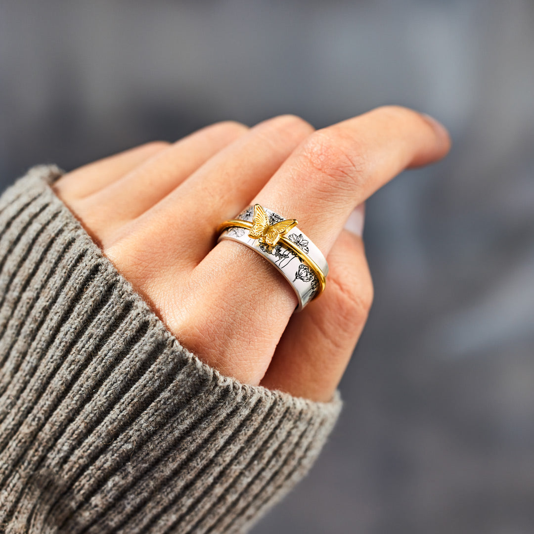 Spinning Butterfly Anxiety Fidget Ring