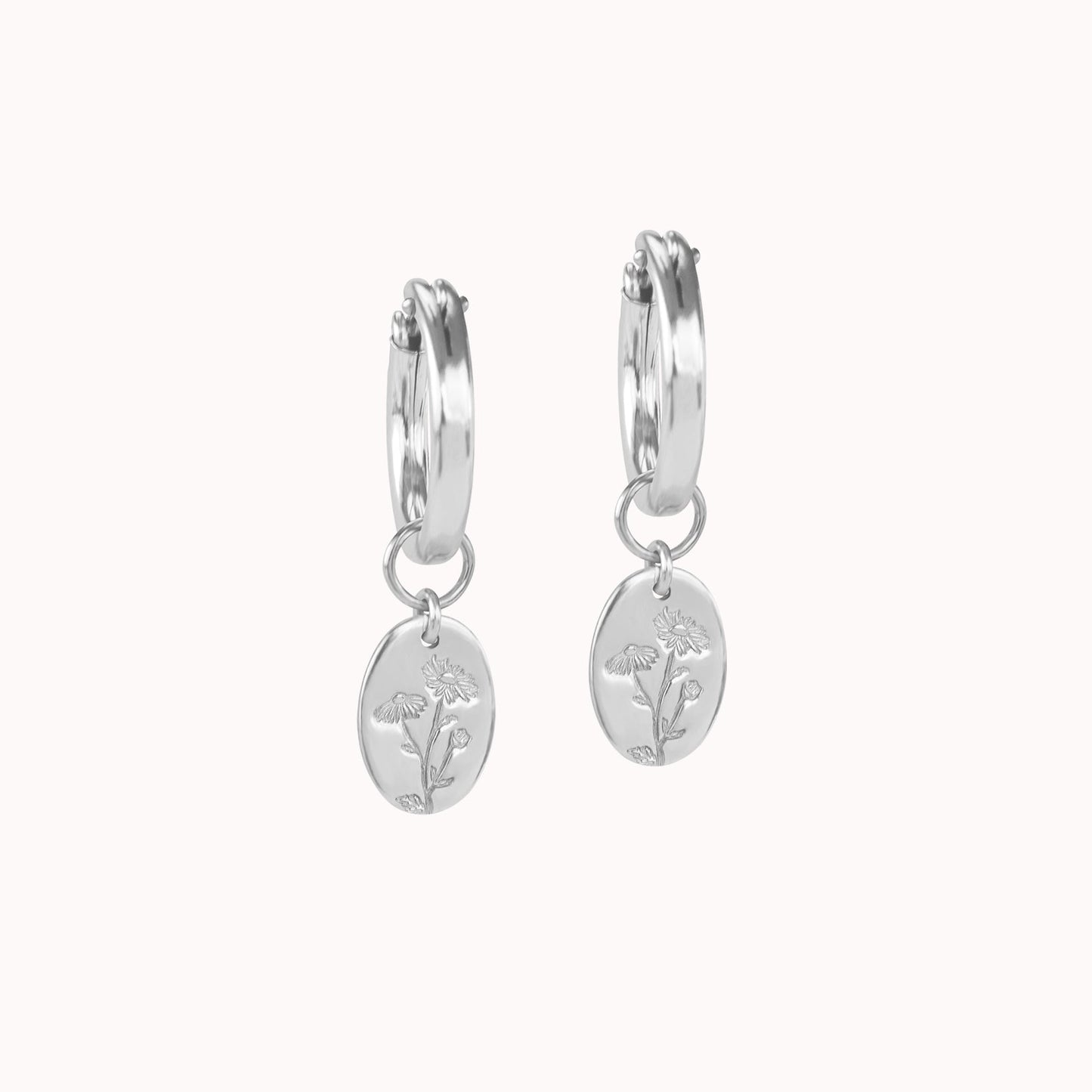 Fleur Birth Flower Hoop Earrings