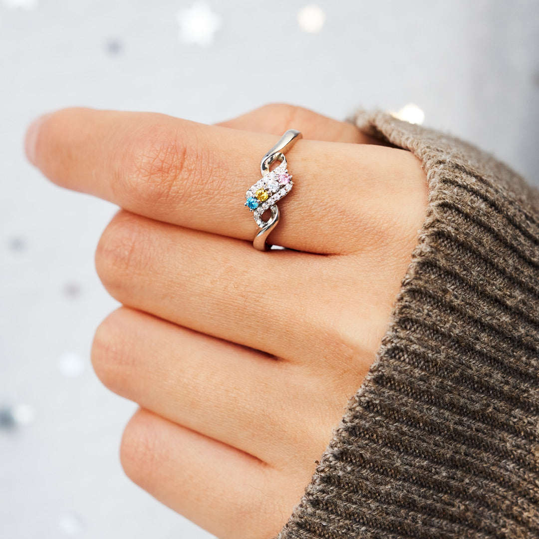 1-6 Birthstones Swirl Ring