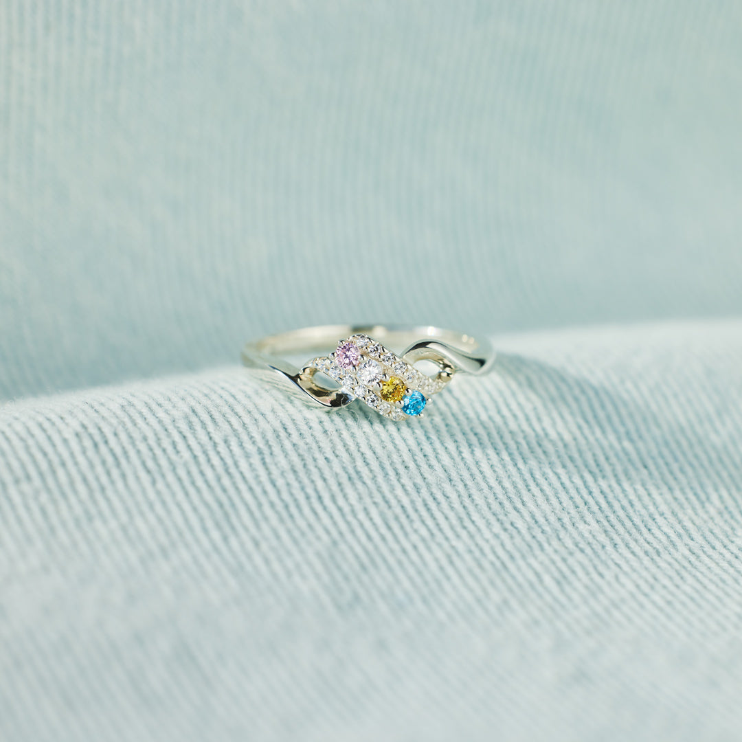 1-6 Birthstones Swirl Ring