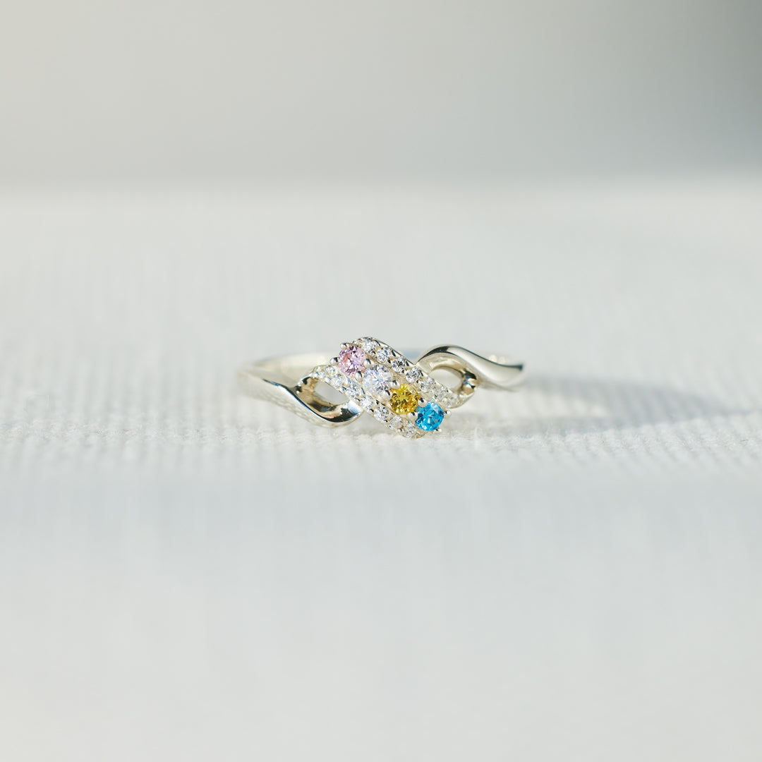 1-6 Birthstones Swirl Ring