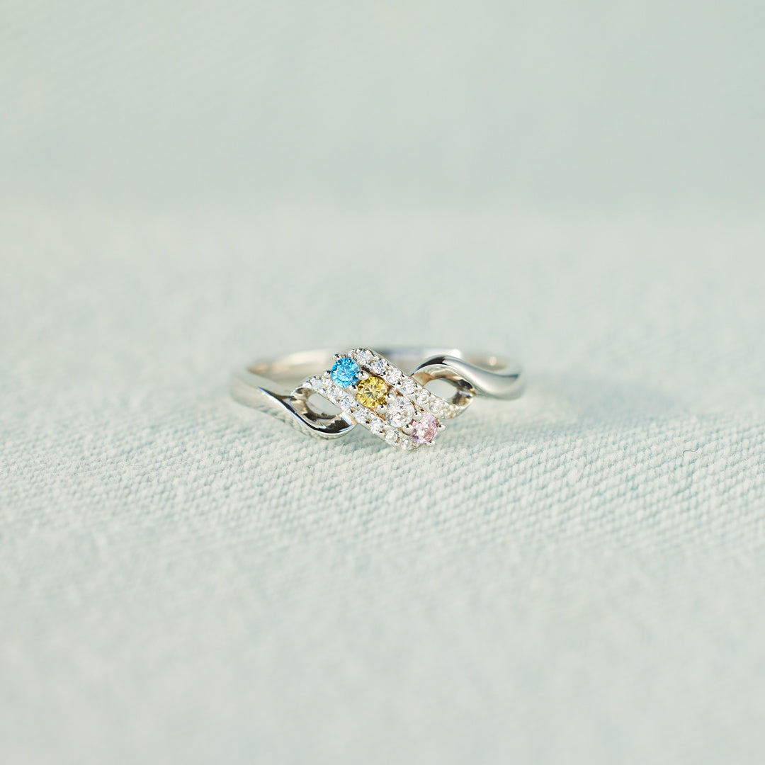 1-6 Birthstones Swirl Ring