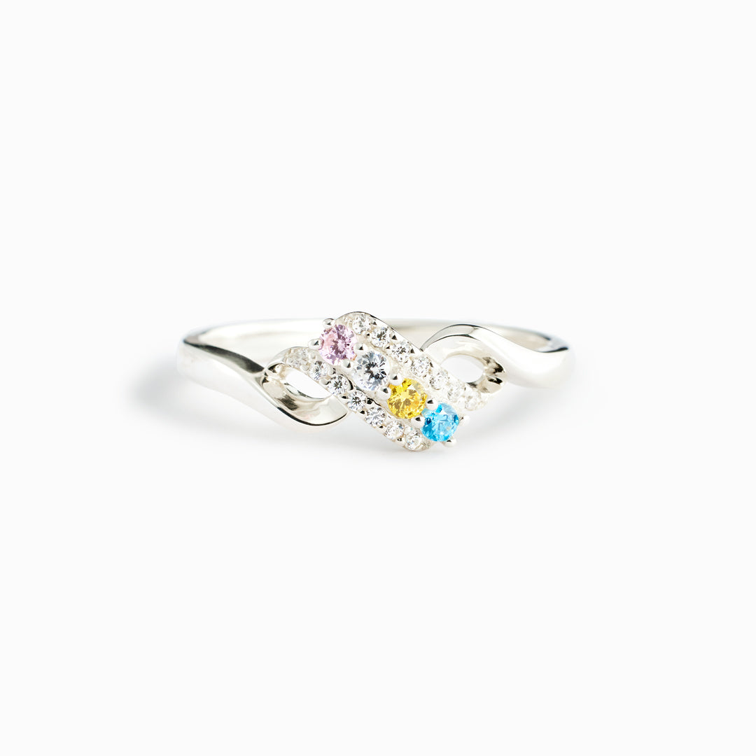 1-6 Birthstones Swirl Ring