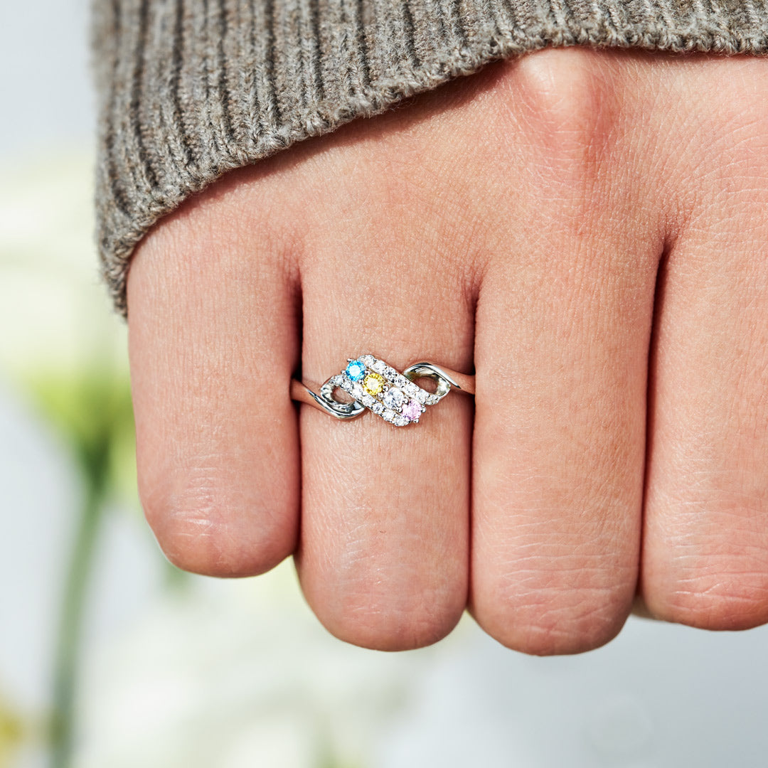 1-6 Birthstones Swirl Ring