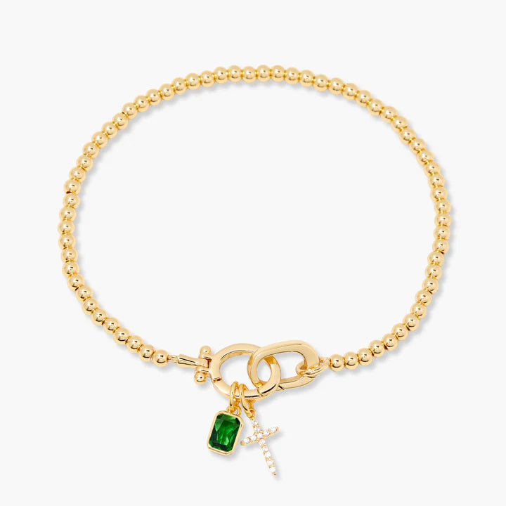 kalonfleur Cross Birthstone Bracelet