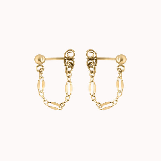 Lace Chain Loop Earrings