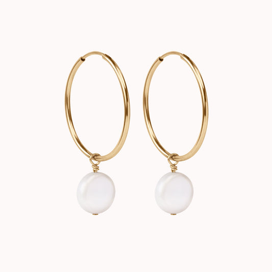 Lana Pearl Hoop Earrings