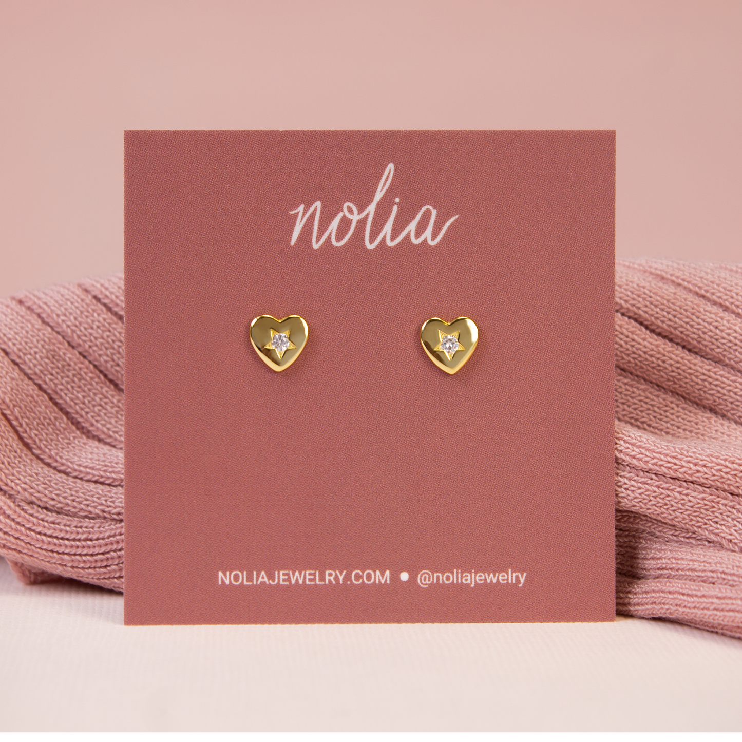 Clementine Heart Stud Earrings