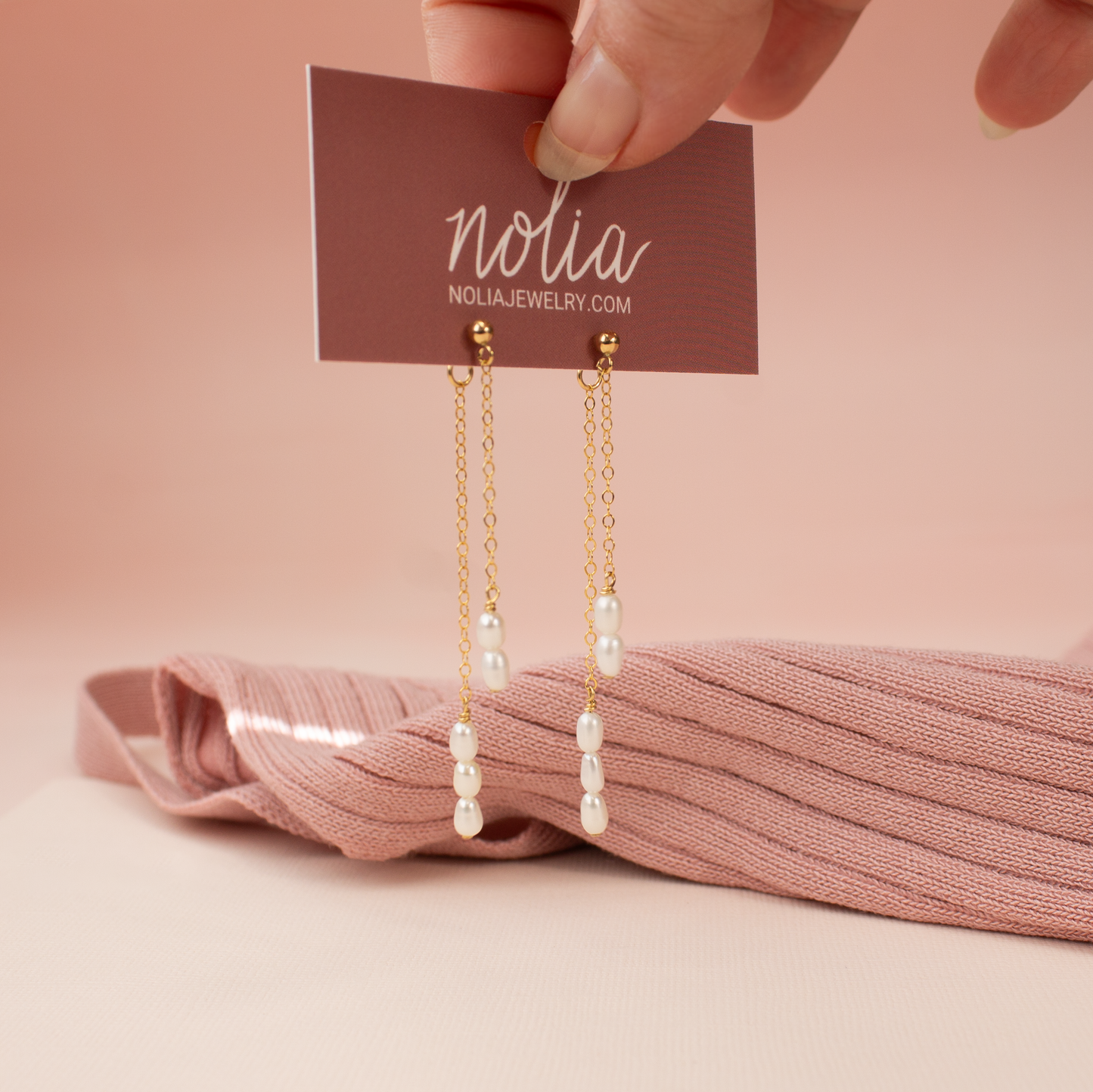 Cordelia Double Pearl Drop Earrings