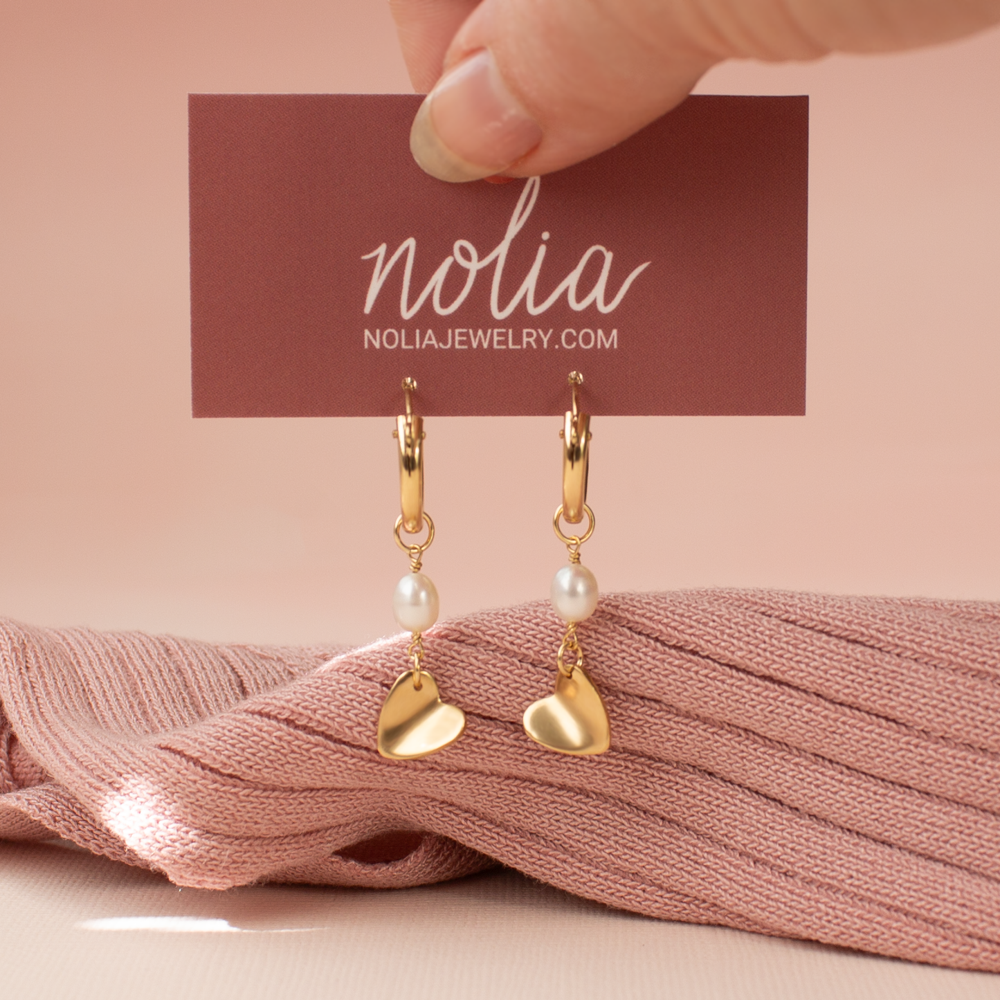 Mini Paper Heart Hoop Earrings