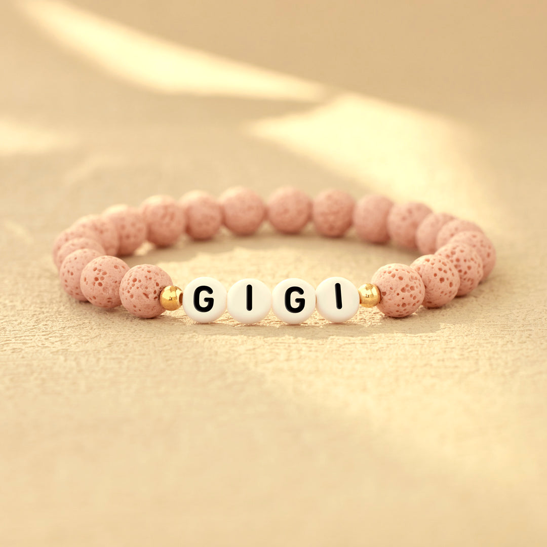 Personalized Word 1-9 Letters Volcano Rock Bracelet