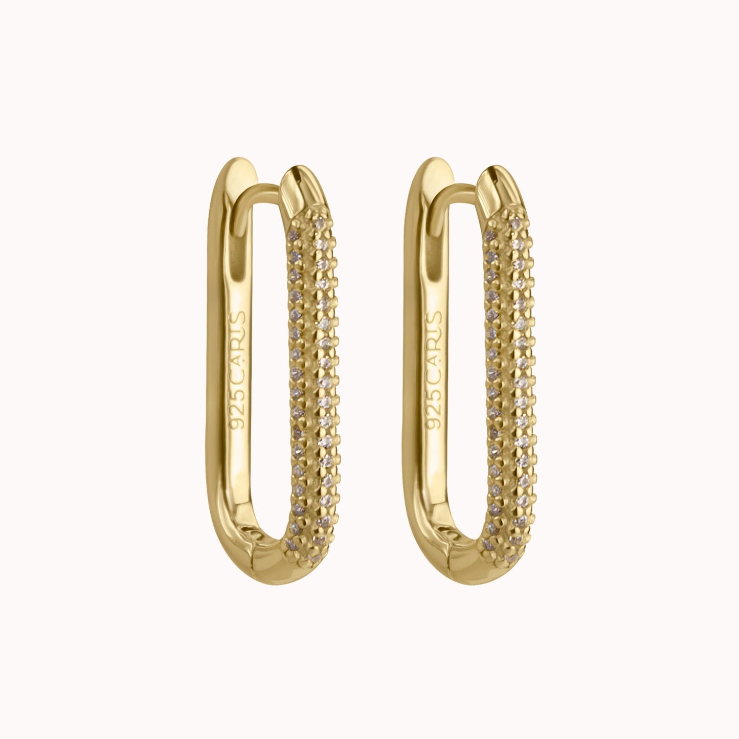 Pavé Paperclip Hoop Earrings