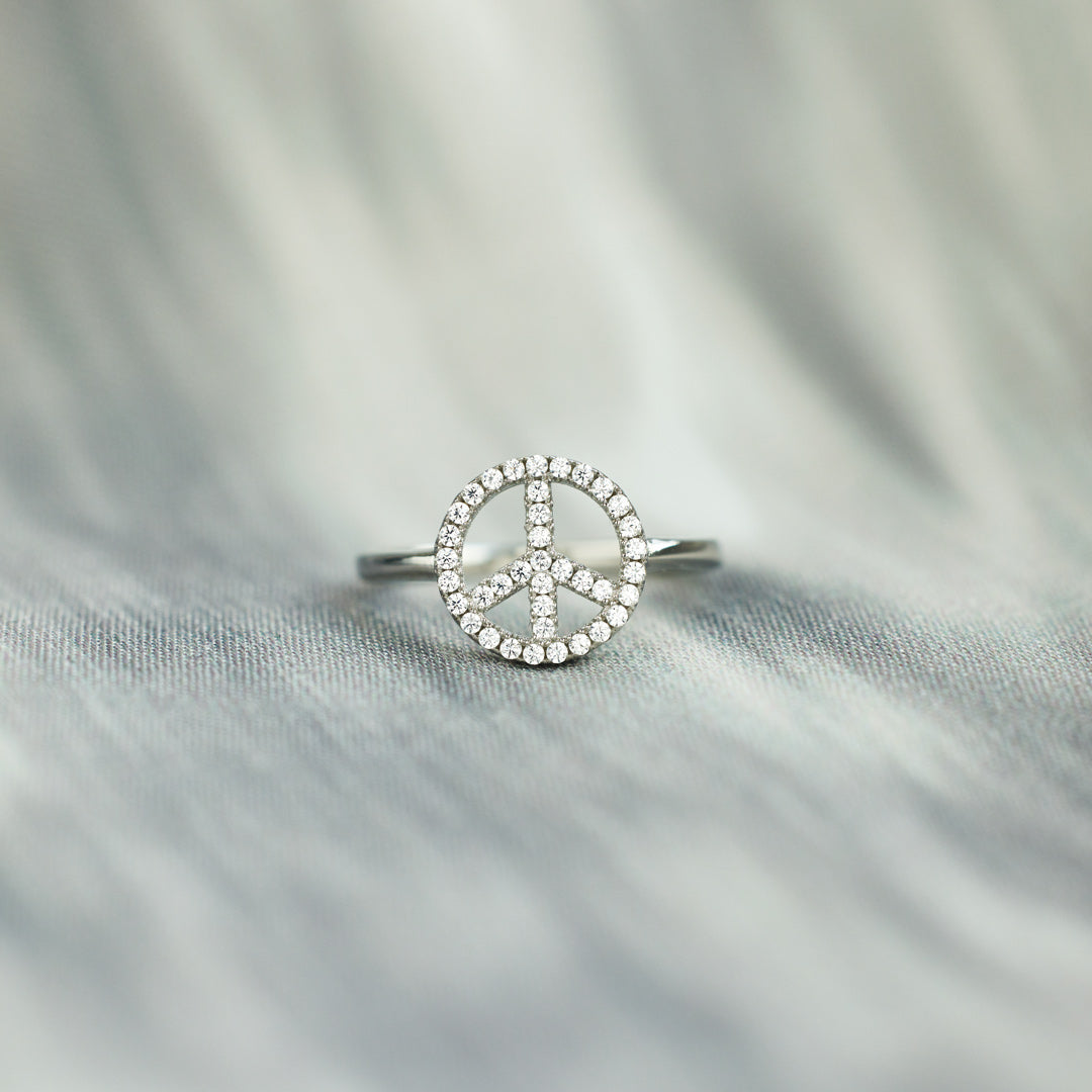 A Little Hippie A Little Hood Peace Sign Ring