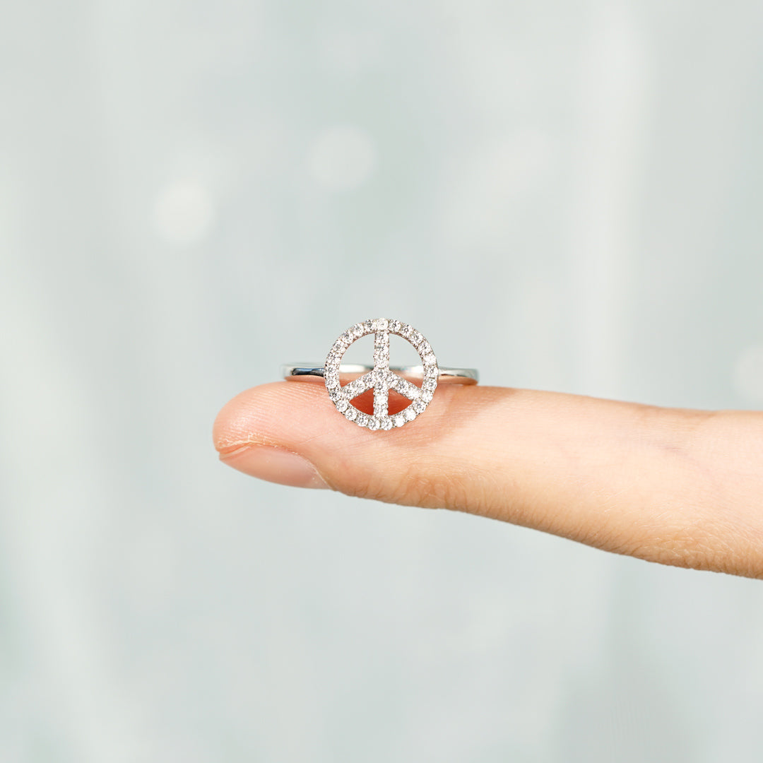 A Little Hippie A Little Hood Peace Sign Ring