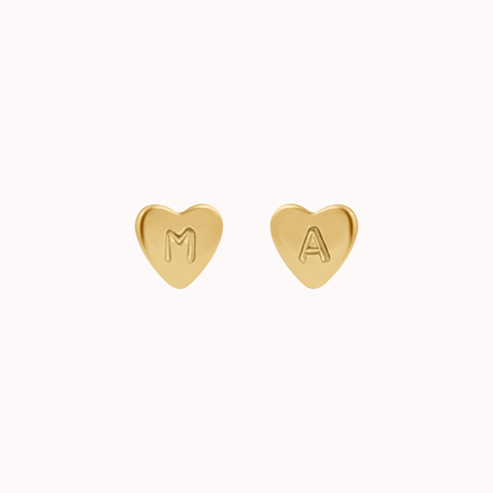 Personalized Cleo Heart Stud Earrings