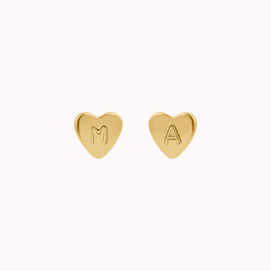 Personalized Cleo Heart Stud Earrings