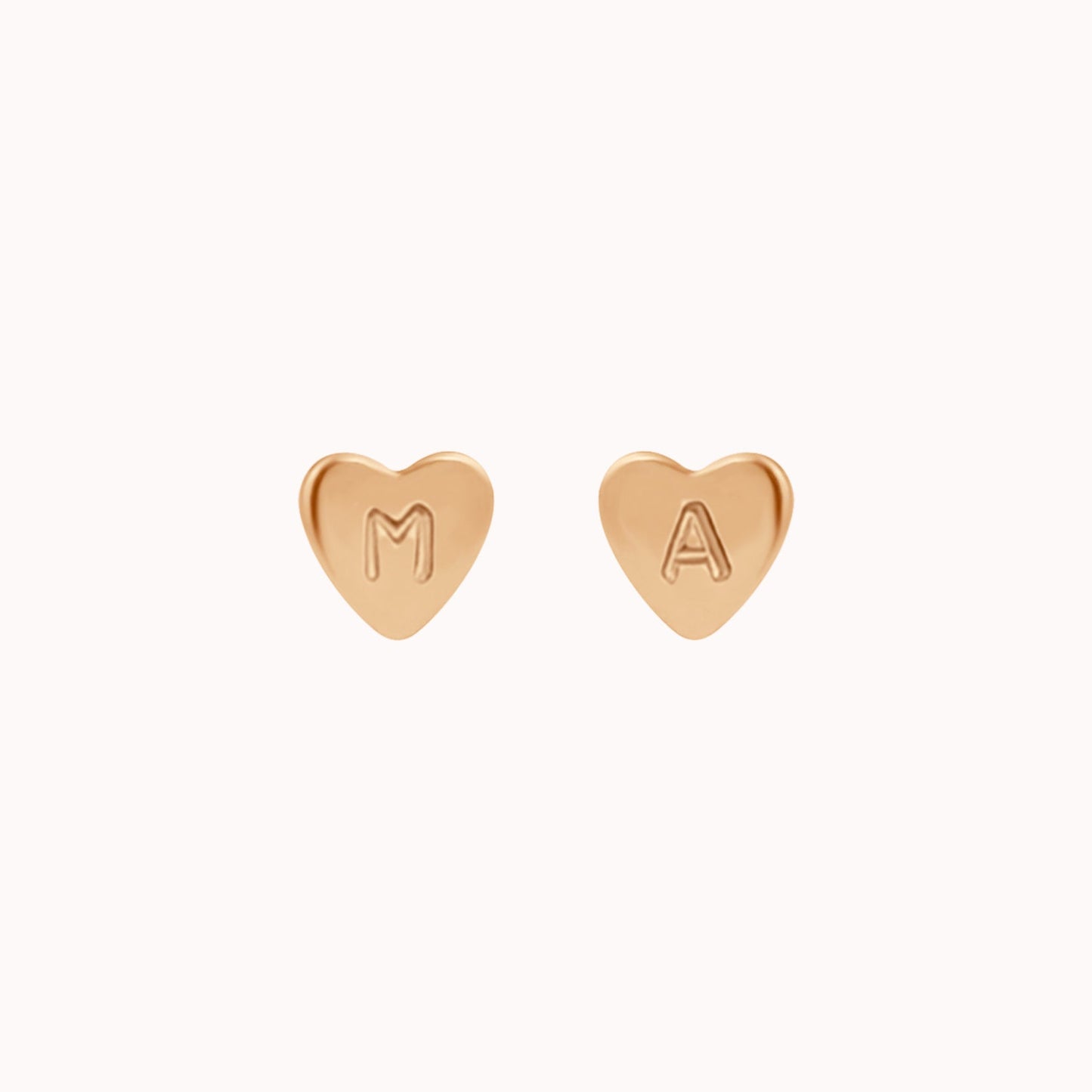 Personalized Cleo Heart Stud Earrings