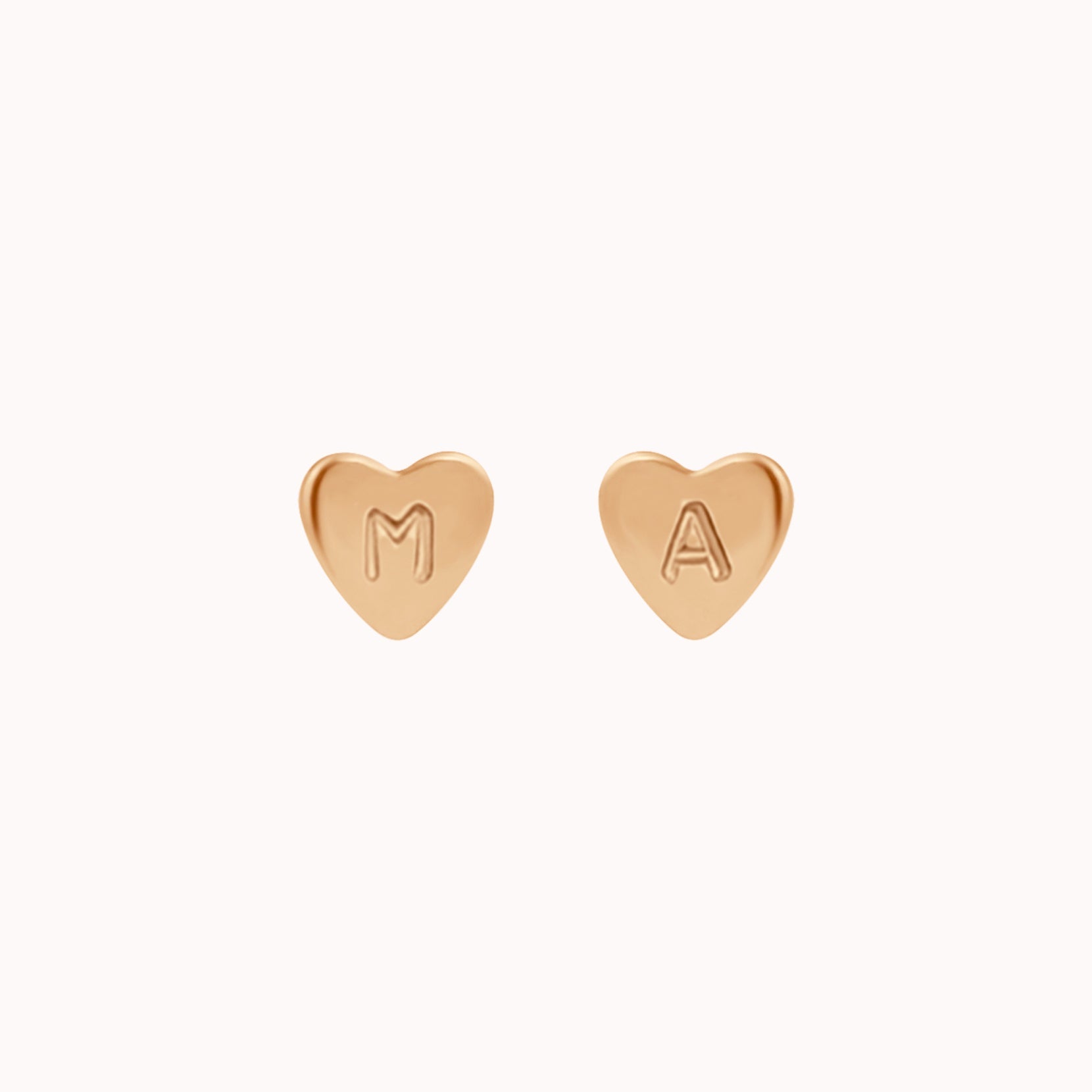 Personalized Cleo Heart Stud Earrings