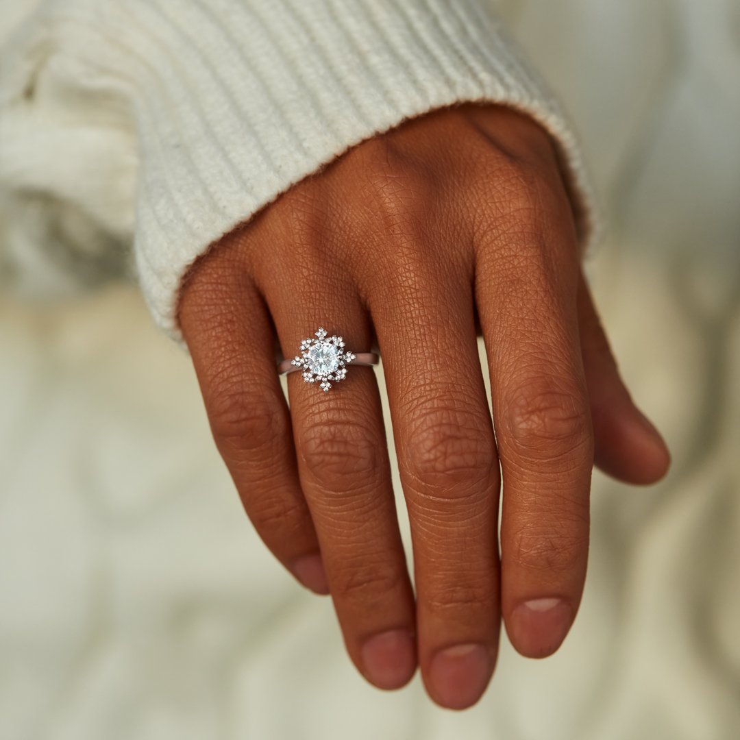 Be Stronger Than The Blizzard Snowflake Ring