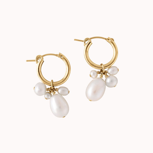 Verona Pearl Hoop Earrings