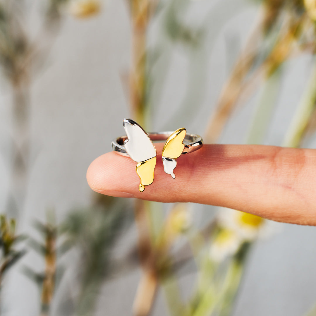 Butterflies Rising Two-Tone Butterfly Ring