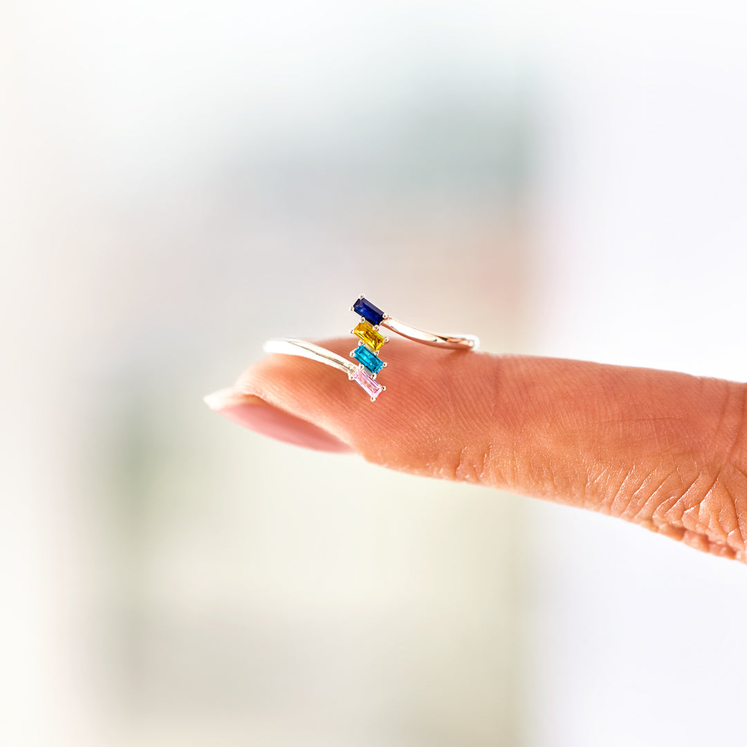 1-5 Birthstones Baguette Cut Ring