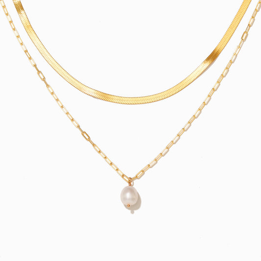 Pearl Layered Necklace Set