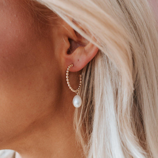 Avila Pearl Hoop Earrings