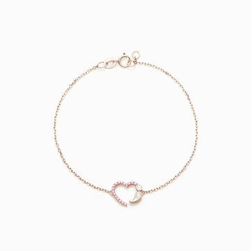 And So She Goes On Heart Semicolon Bracelet
