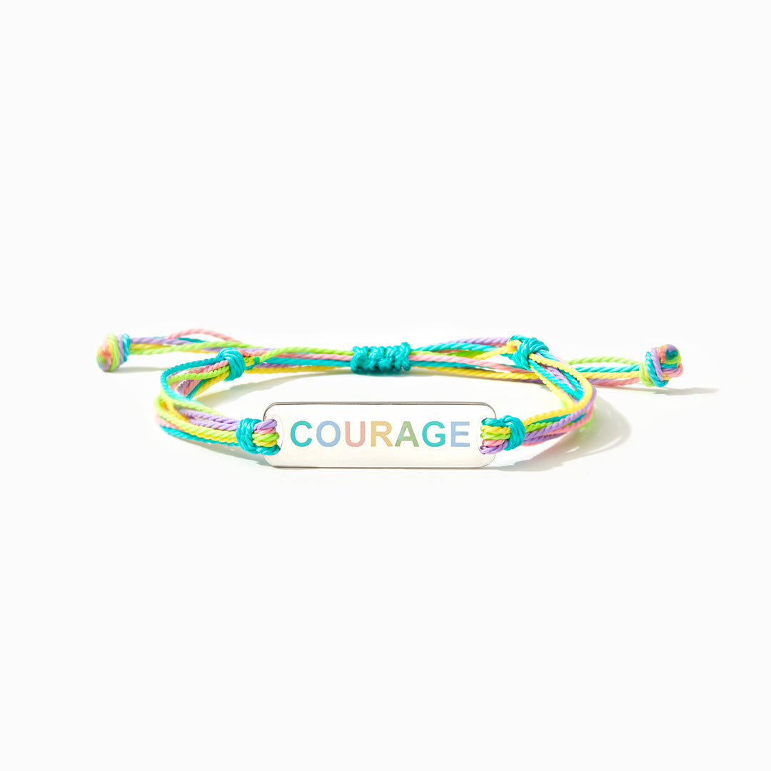 Enamel Mantra Bar Bracelet