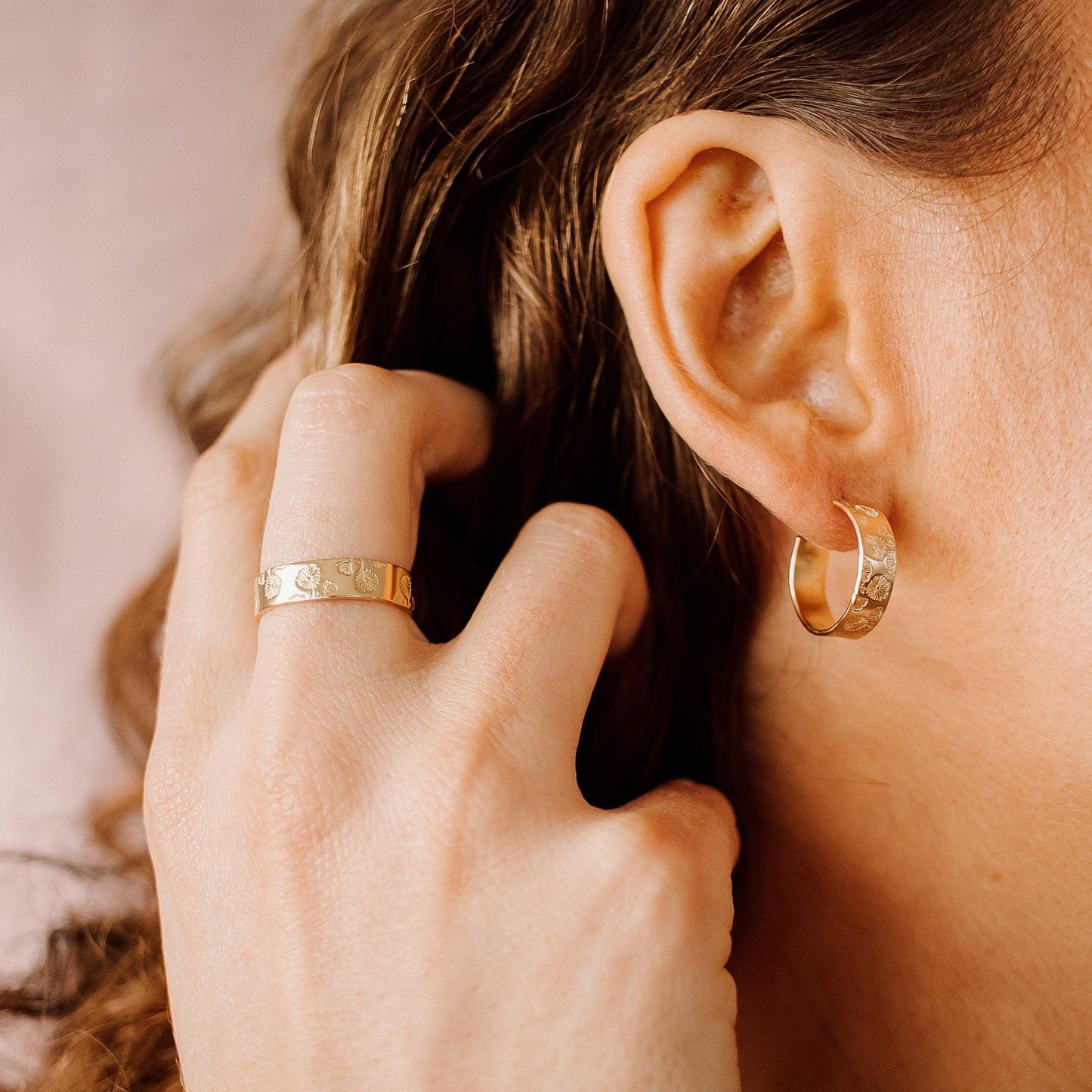 Birth Flower Hoop Earrings
