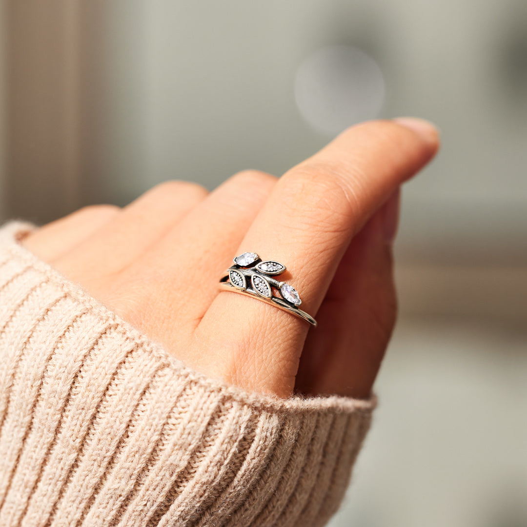 Grow Through What You Go Through Antique Leaf Ring