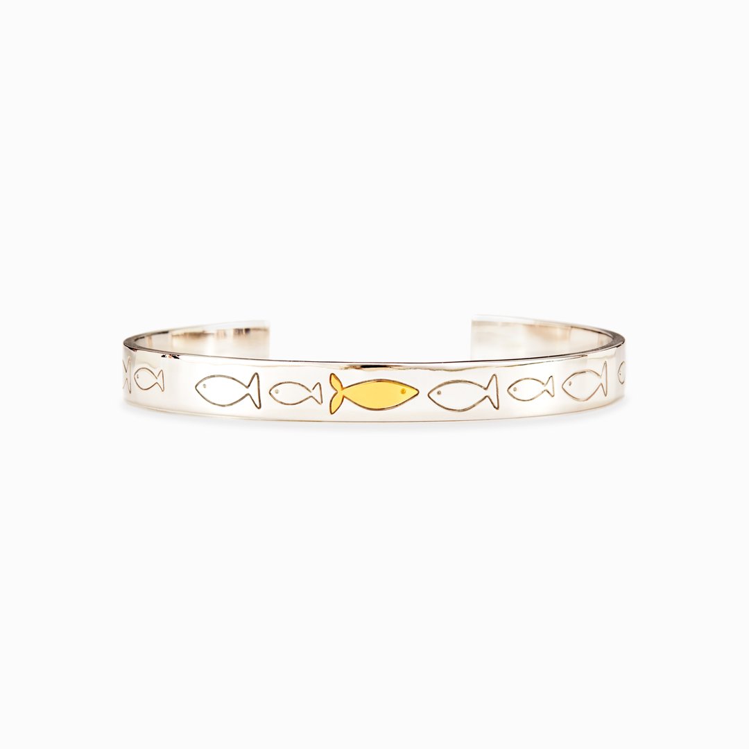 Swimming Against The Current Fish Bangle