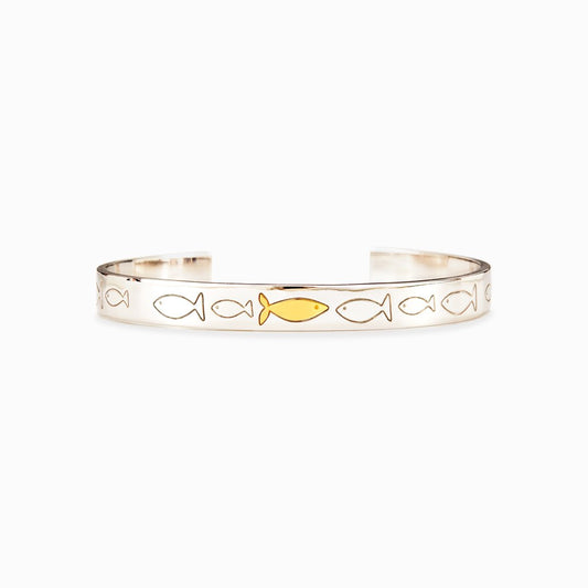 Swimming Against The Current Fish Bangle