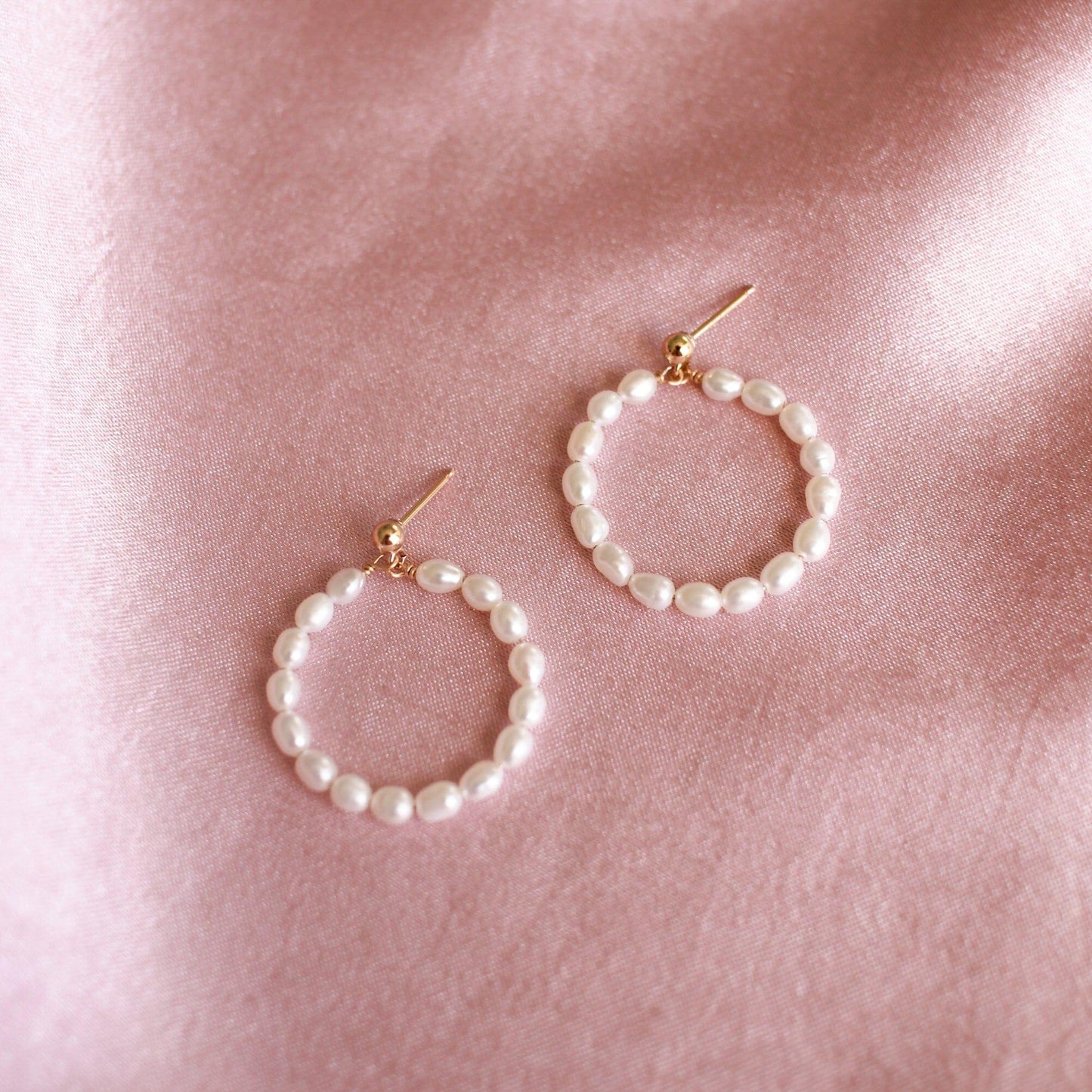 Carina Pearl Hoop Earrings