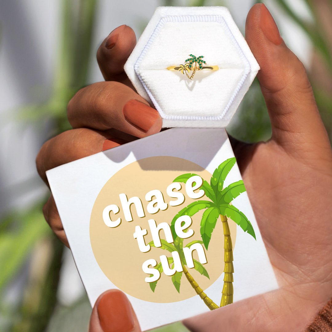 Chase The Sun Palm Tree Ring