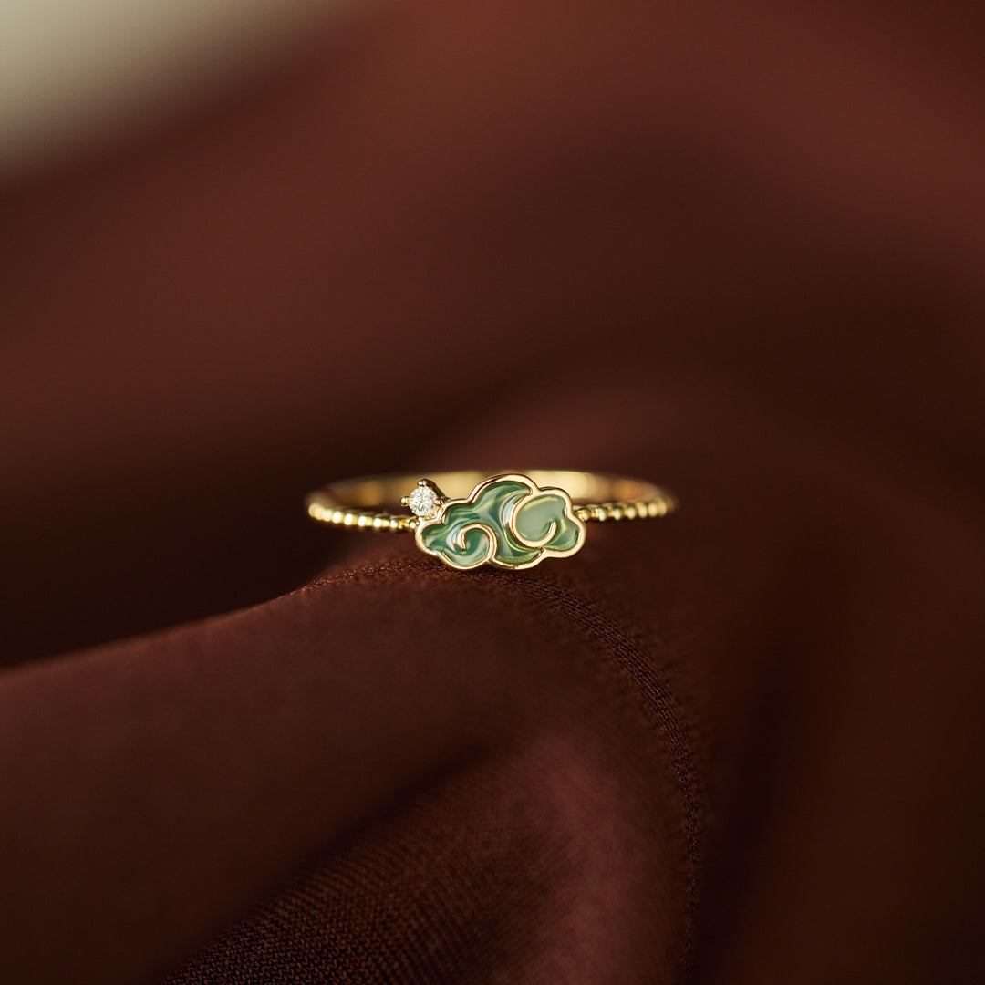 Enamel Auspicious Cloud Ring
