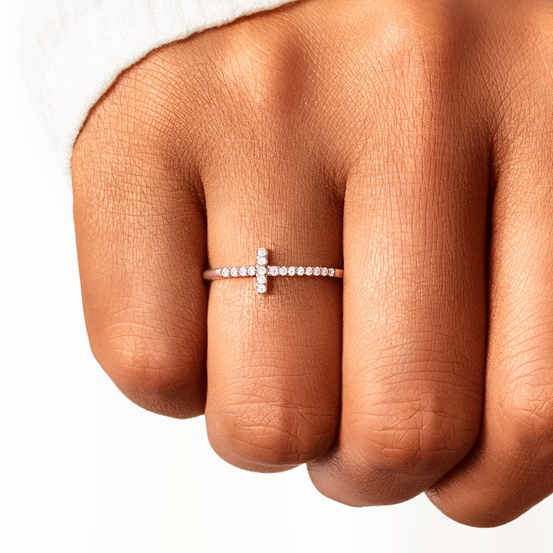 Pray Through It Christianity Cross Ring