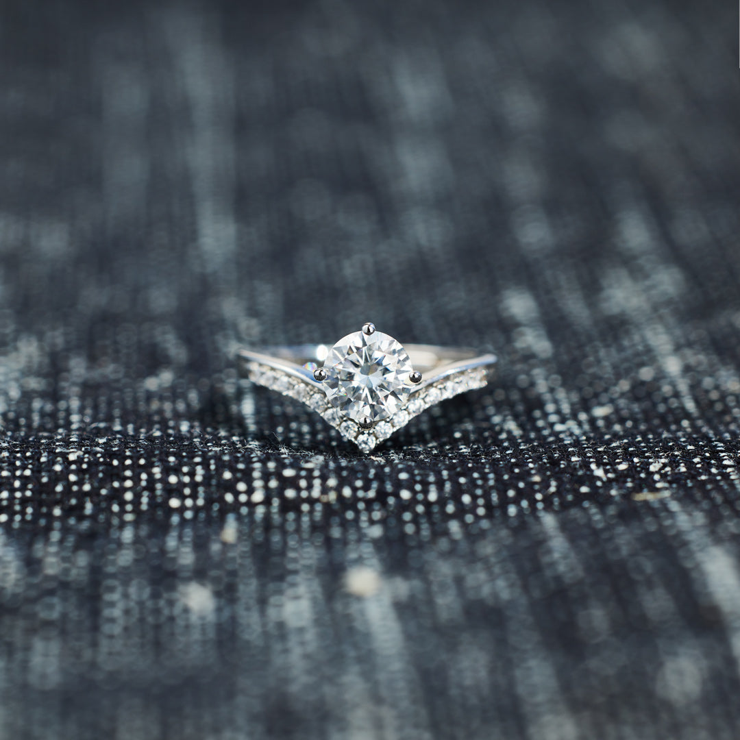 Count On Me Round-Cut Chevron Ring