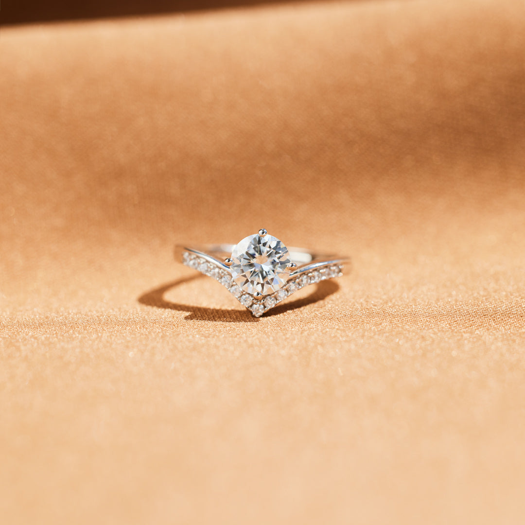 Count On Me Round-Cut Chevron Ring