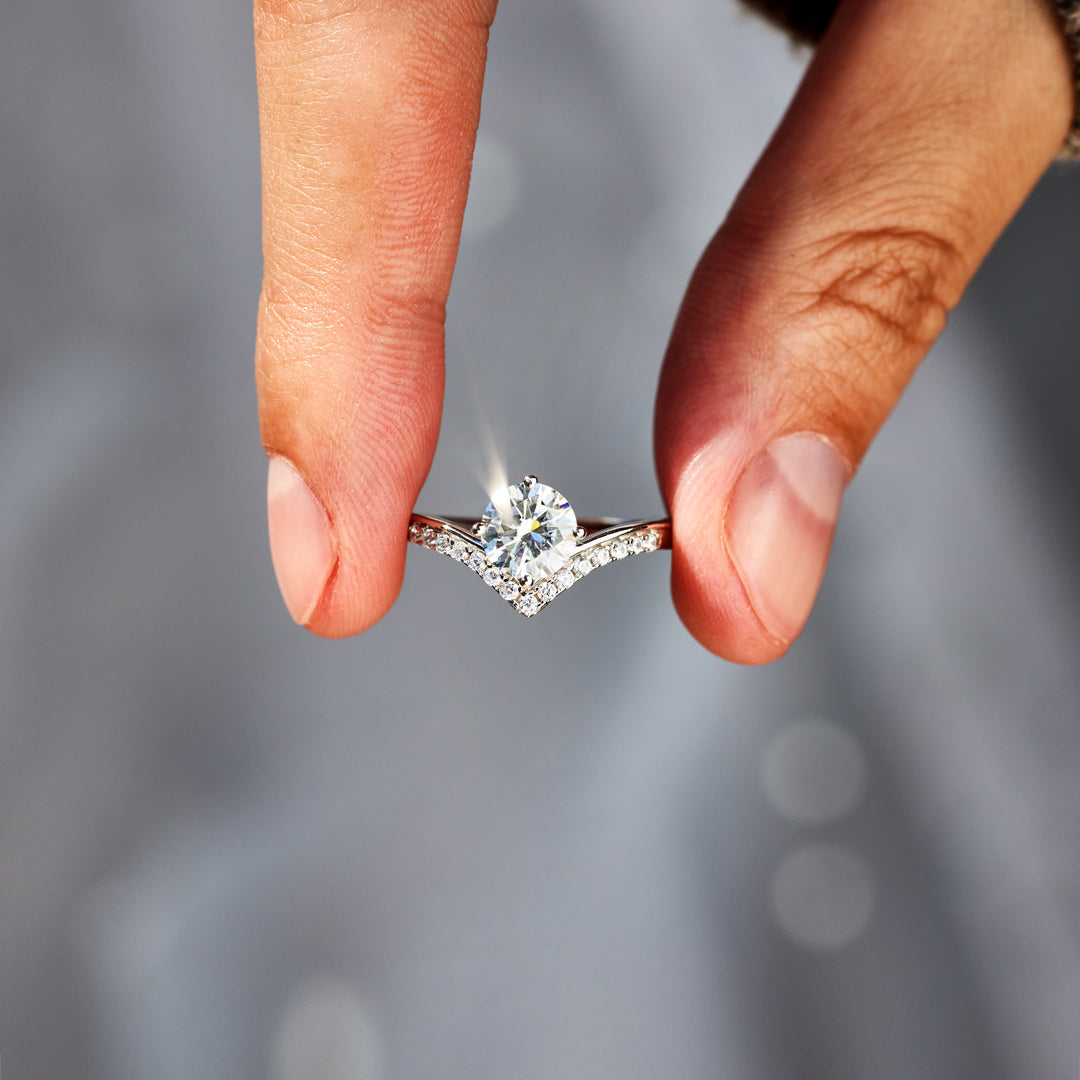 Count On Me Round-Cut Chevron Ring