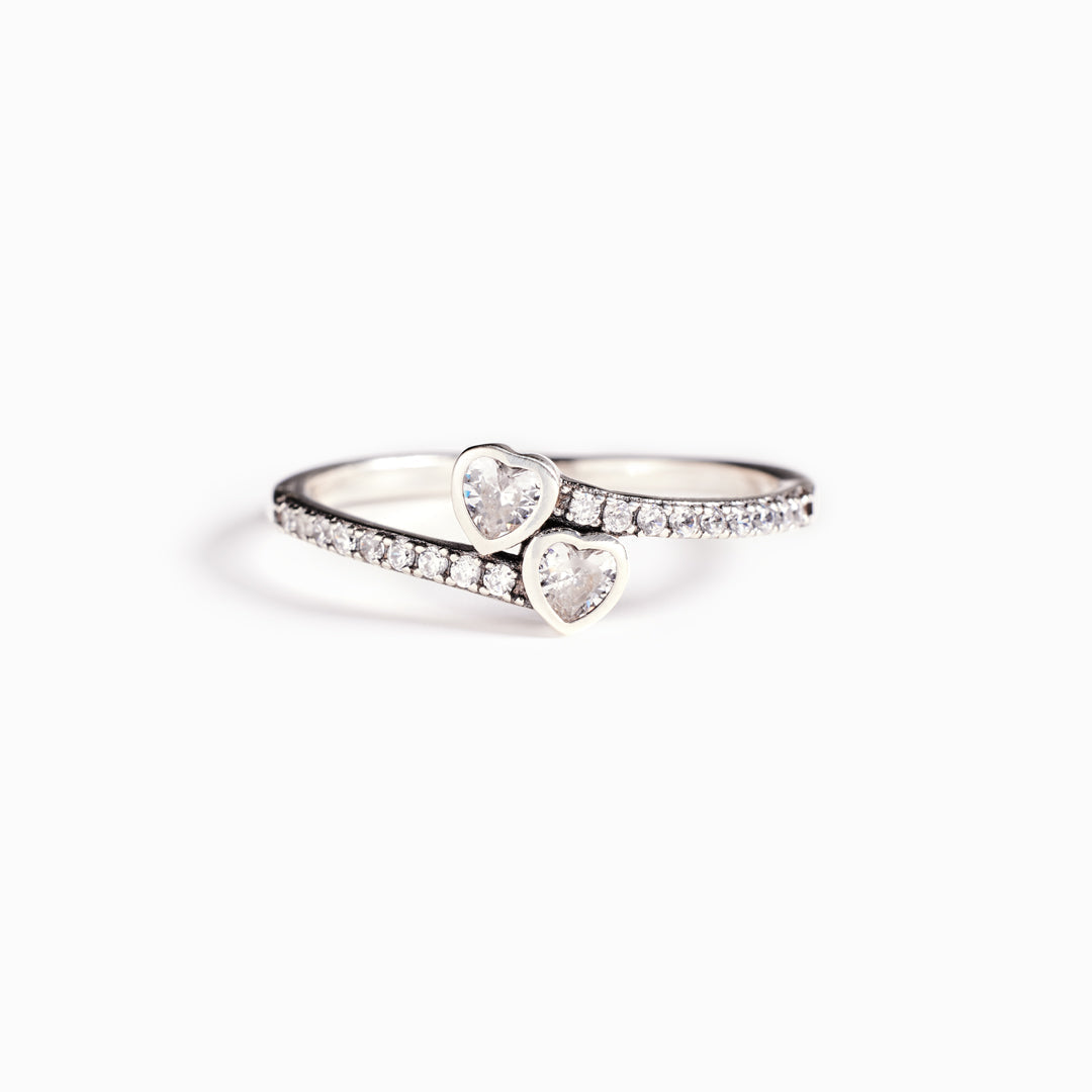 Promise Ring For Daughter Two Heart Ring