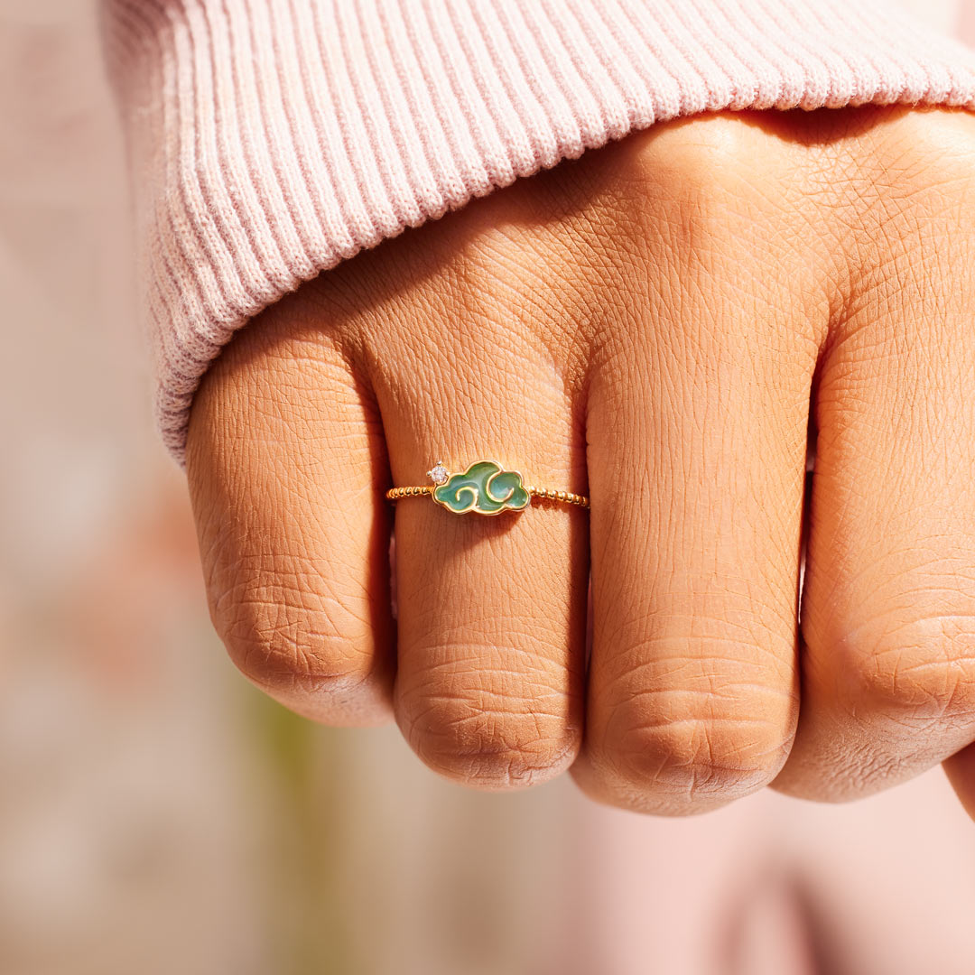 Enamel Auspicious Cloud Ring