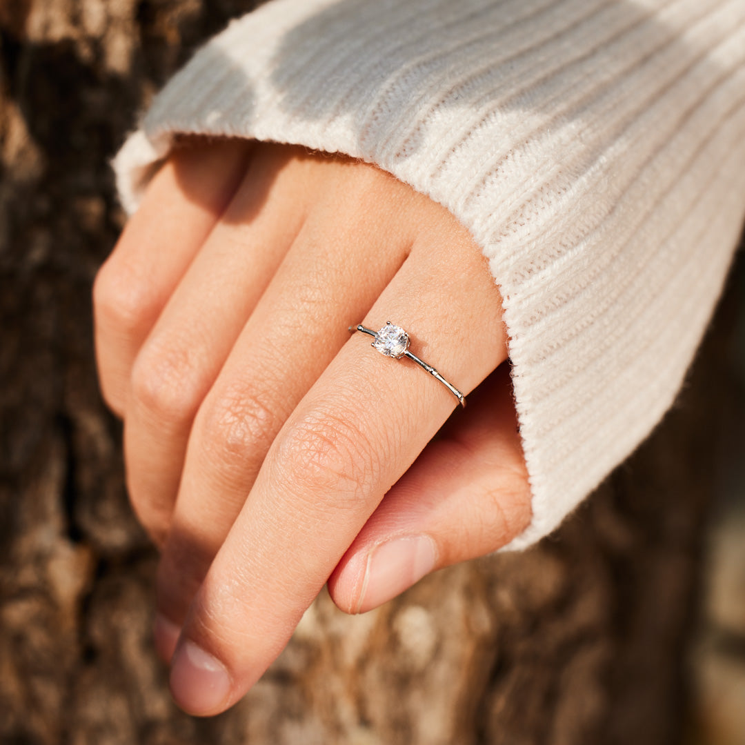 Keep You Forever Minimalist Round Cut Promise Ring