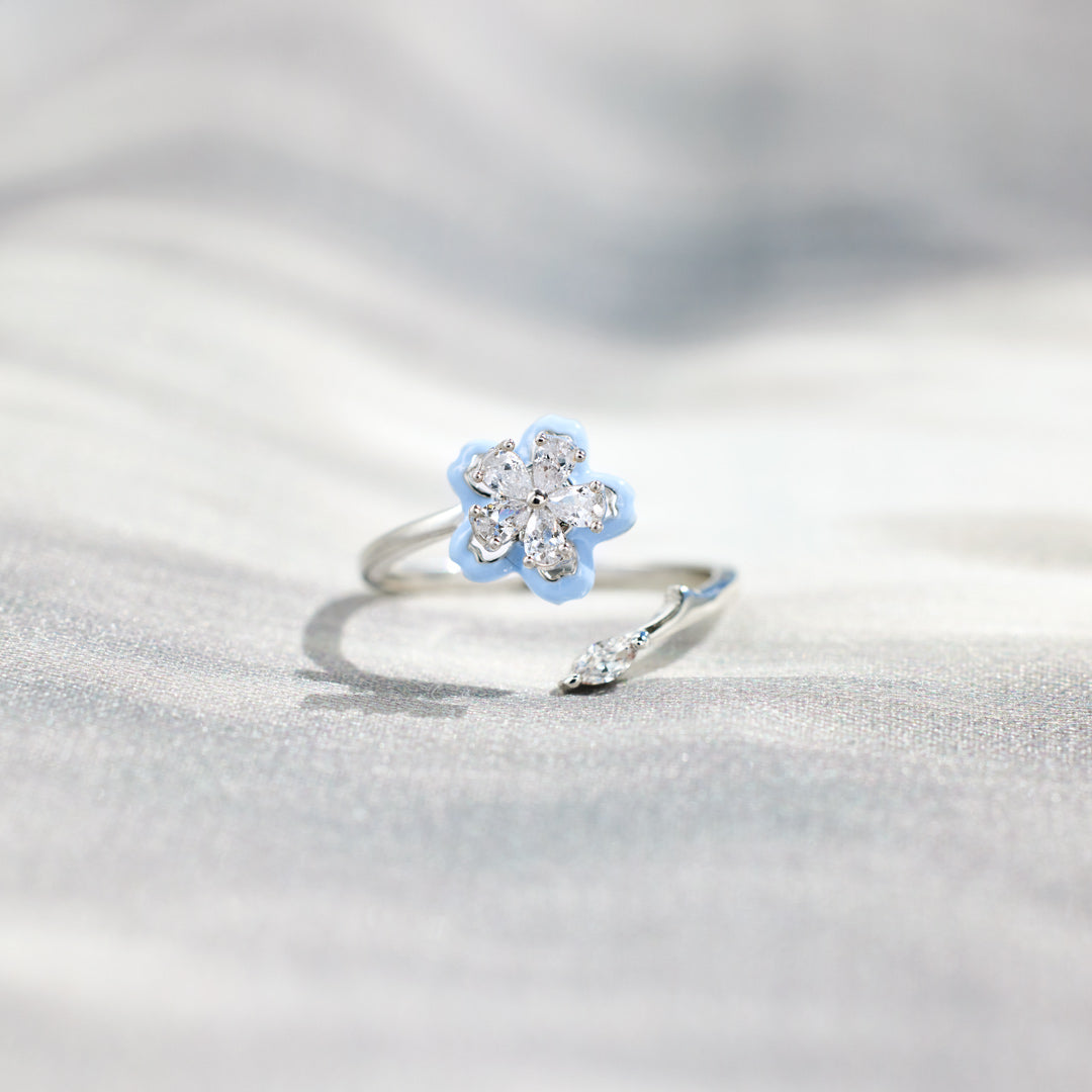 Bloom Slowly Enamel Flower Fidget Ring